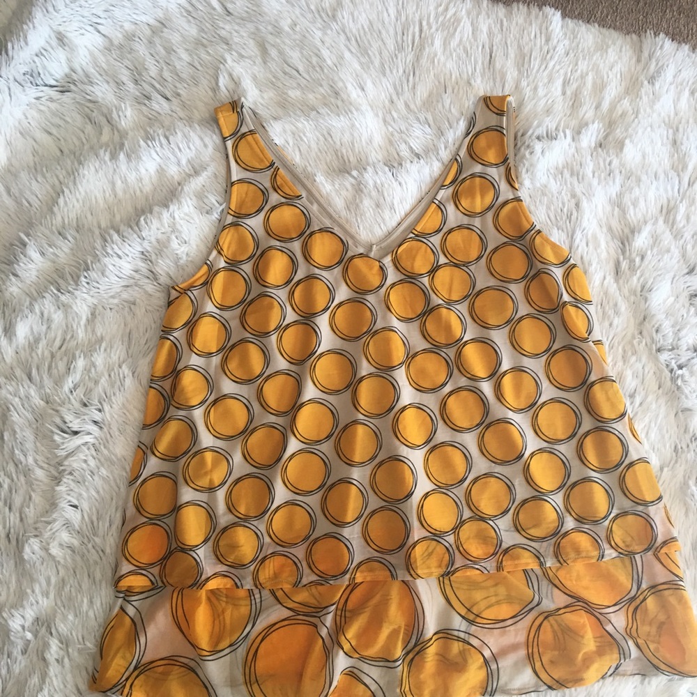 Mustard Retro look circle top Lane Bryant